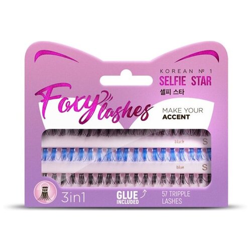 Накладные пучки Selfie Star Foxy Lashes, черные, 57 пучков