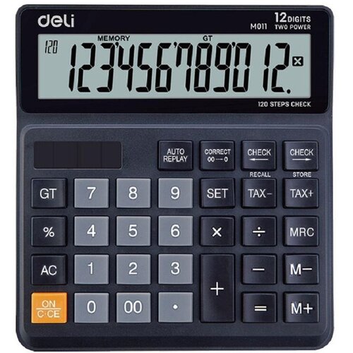 Калькулятор Deli EM01120, 12-разрядный, черный