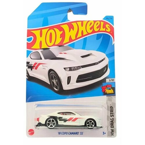 Машинка Hot Wheels коллекционная (оригинал) 18 COPO CAMARO SS белый HKH28 hot wheels базовая машинка 86 monte carlo ss белая