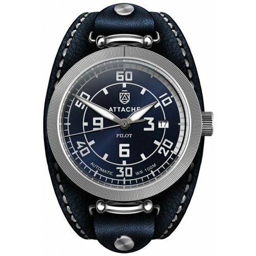 Наручные часы ATTACHE Pilot, серебряный наручные часы benyar benyar 5140 blue brown синий коричневый