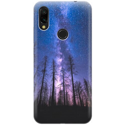 фото Re:pa накладка transparent для xiaomi redmi 7 с принтом "ночной лес и звездное небо"