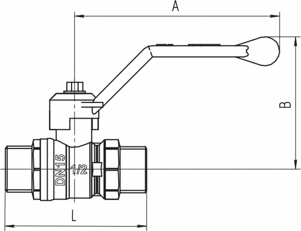 Кран шаровый 3/4" н/н ручка LD (Россия)