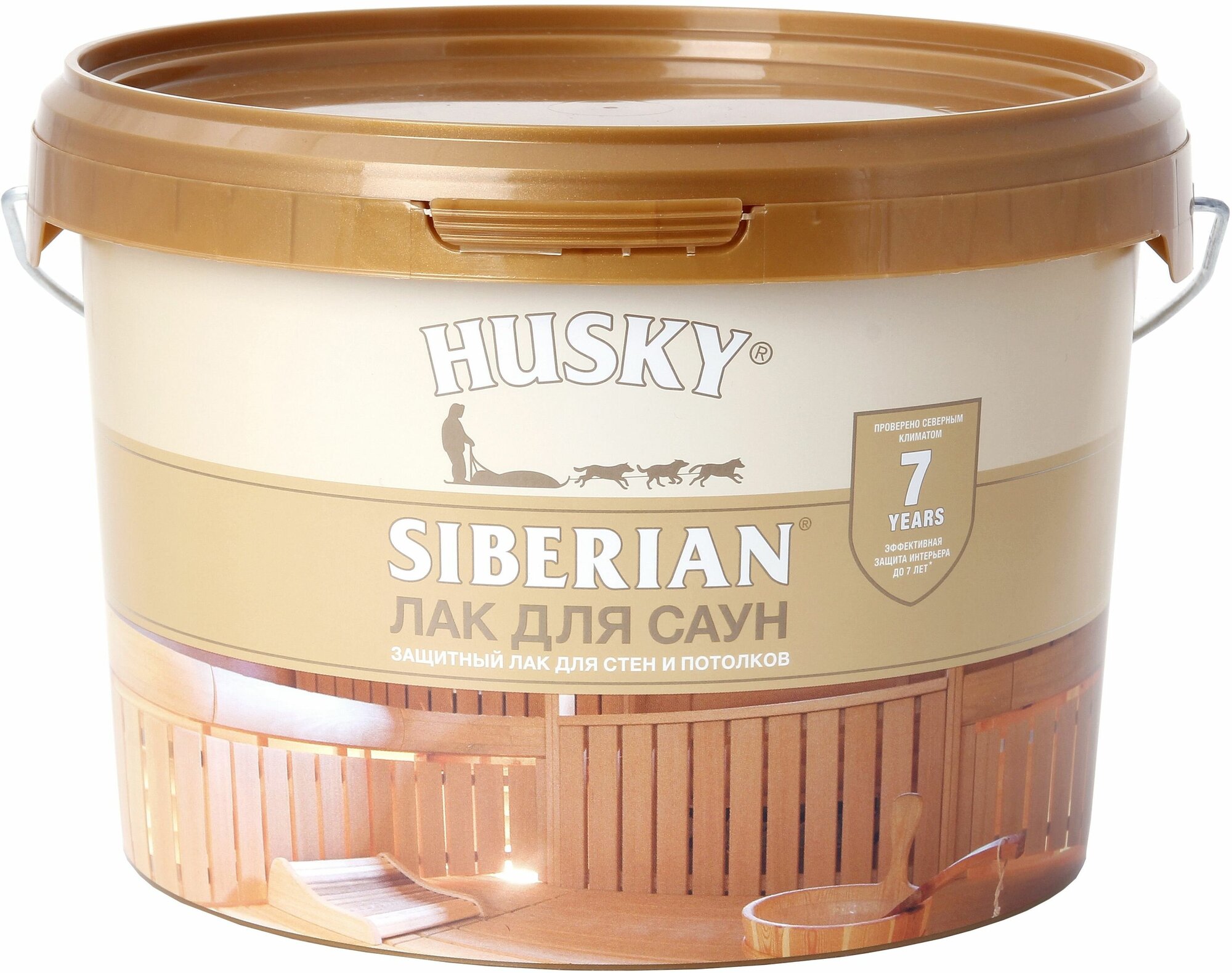 Лак акриловый для сауны HUSKY Siberian 2,5 кг полуматовый