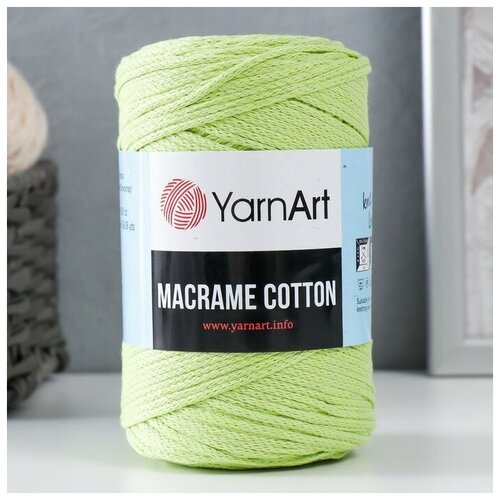 Пряжа Macrame Cotton 20% полиэстер, 80% хлопок 225м/250гр (755 салат)