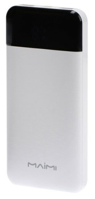 Maimi Внешний аккумулятор Maimi Mi3, 10000 мАч, 2 USB, MicroUSB, Type-C, дисплей, 2.1 А, белый