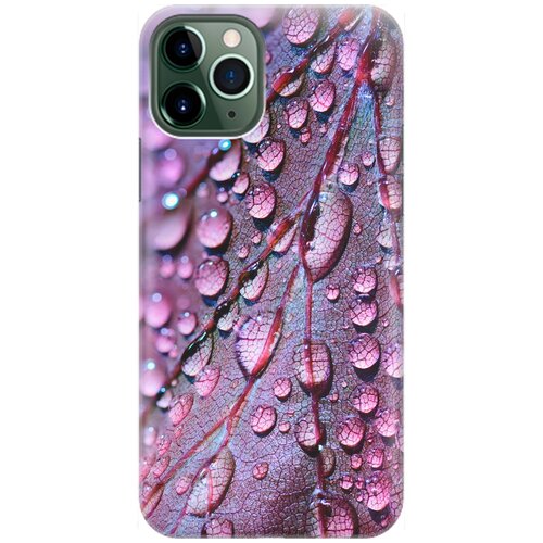 фото Re:pa накладка transparent для apple iphone 11 pro max с принтом "лист в каплях"