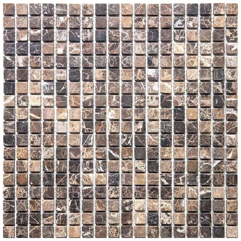 Мозаика из натурального камня Natural Mosaic 7M022-15T-(Emperador-Dark) коричневый квадрат матовый - фотография № 1