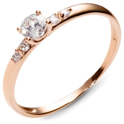 фото Эстет кольцо с 5 фианитами из красного золота 01к115424, размер 17.5