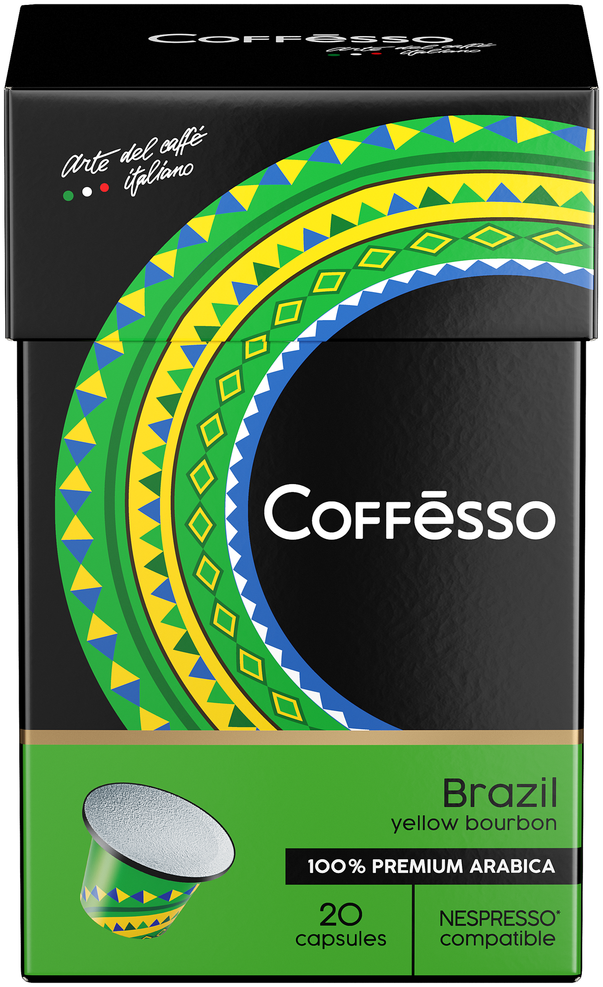 Кофе Coffesso "Brazil" капсула 100 гр, 20 шт по 5 гр - фотография № 1