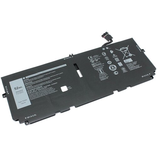 Аккумулятор 2XXFW для ноутбука Dell XPS 13 9300 7.6V 6500mAh черный клавиатура для dell xps 13 9310 ноутбука с подсветкой