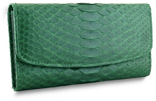 Кошелек Exotic Leather, фактура под рептилию, зеленый