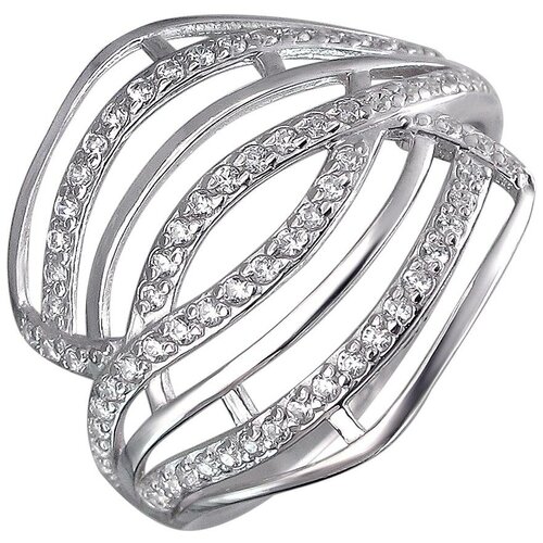 фото Эстет кольцо с фианитами из серебра н11к152708, размер 17