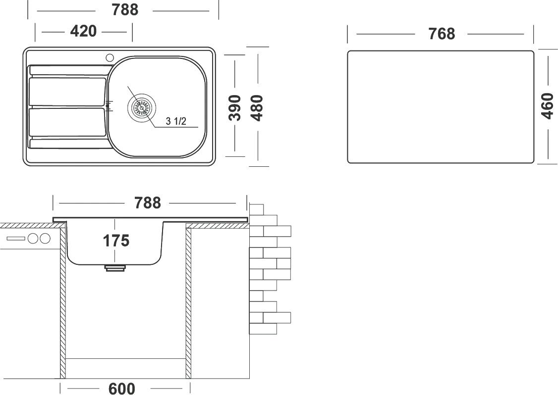 Кухонная мойка Ukinox Спектр SPM788.480 -GT6K 1R - фотография № 5