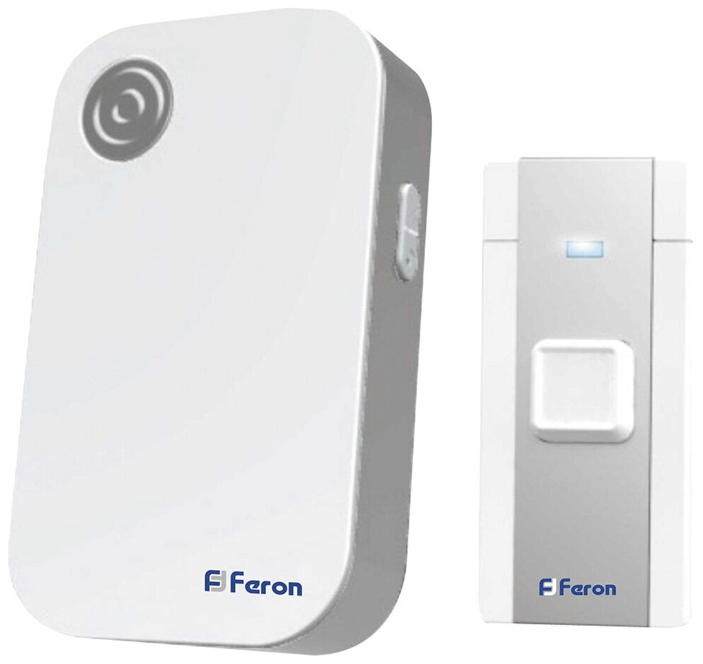 Звонок беспроводной Feron E-372, белый/серый 36 мелодий
