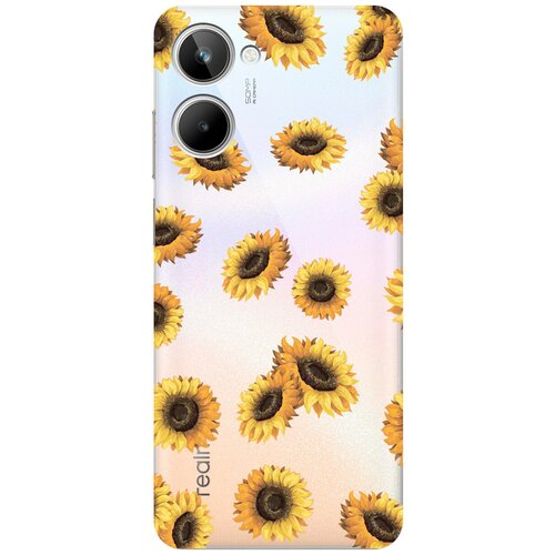 Силиконовый чехол с принтом Sunflowers для Realme 10 4G / Рилми 10 4Г силиконовый чехол с принтом bts stickers для realme 10 4g рилми 10 4г