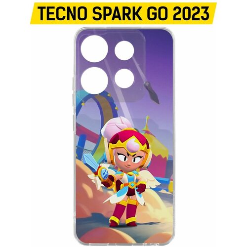 Чехол-накладка Krutoff Clear Case Brawl Stars-Валькирия Джанет для TECNO Spark Go 2023 чехол накладка krutoff clear case brawl stars спайк для tecno spark go 2023