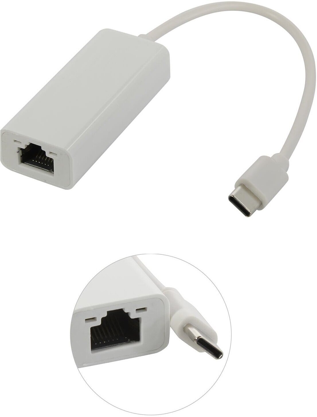 Сетевой Ethernet адаптер переходник USB-С - LAN RJ-45, чип AX88772D, KS-is