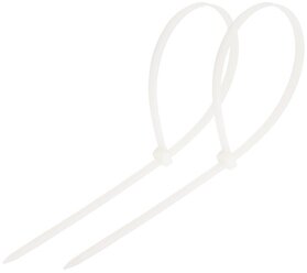 Хомут- стяжка кабельная нейлоновая REXANT 250 x7,6 мм, белая, упаковка 100 шт.