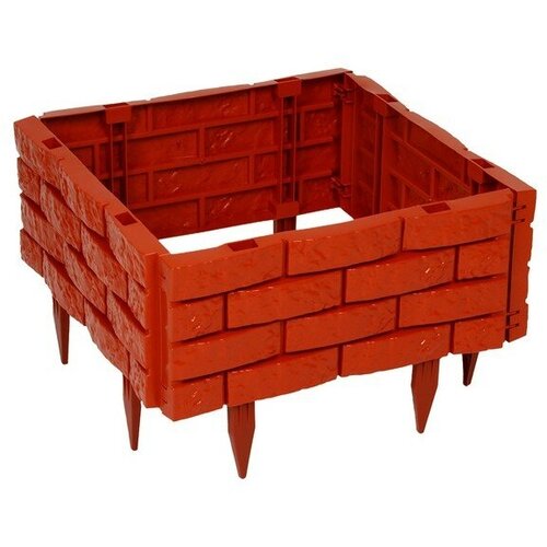 Грядка пластиковая 4 секции 45 45 20 см терракот 1678₽