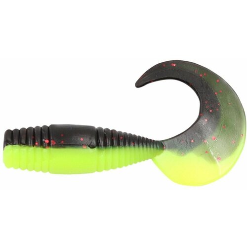 Силиконовая приманка для рыбалки Твистер YAMAN PRO Spry Tail, р.1,5 inch (3,8 см.), цвет #32 - Black Red Flake/Chartreuse (уп. 10шт.) твистер yaman lazy tail shad 120mm