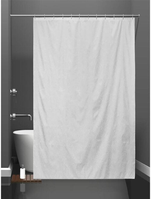 Штора занавеска для ванной Bath Plus 180x200 см тканевая /не промокаемая Birdsong IV белый