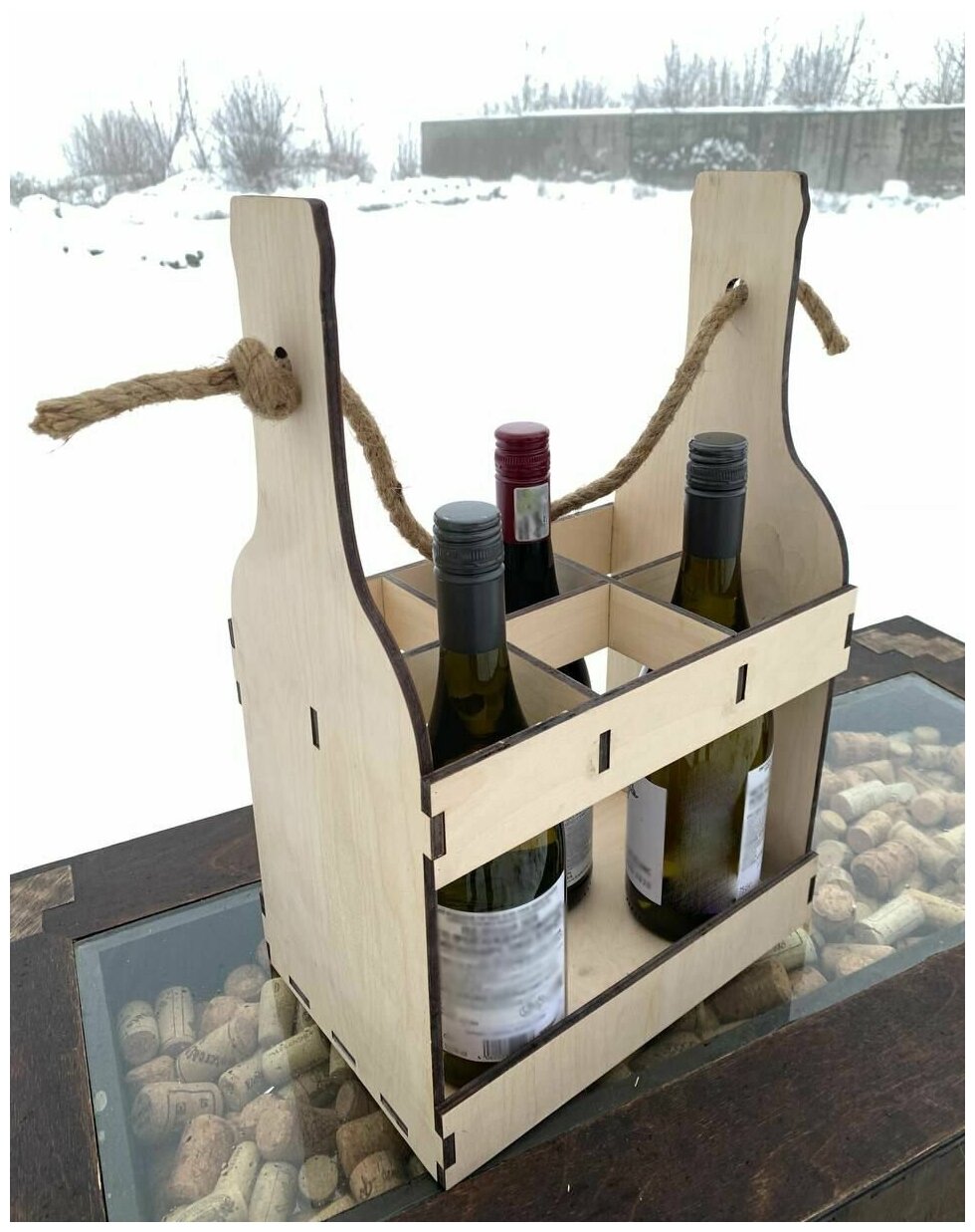 Ящик для хранения вина / переноска для 6 бутылок
