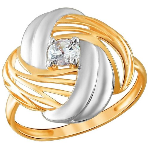 фото Эстет кольцо с 1 фианитом из красного золота 01к1111521р, размер 17.5