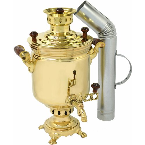 Самовар жаровой на дровах Банка ТСК тулавар, 5 литров, латунный