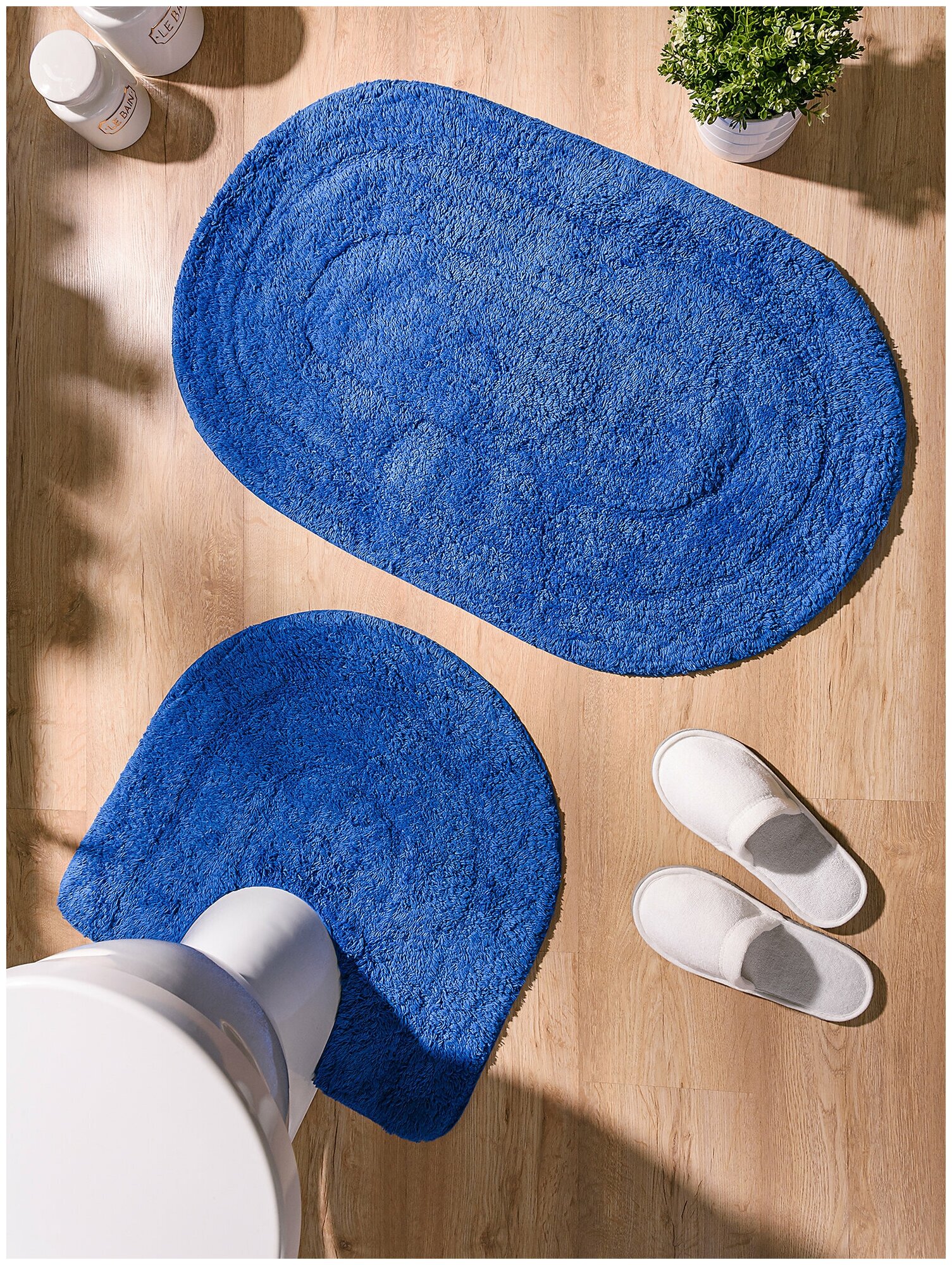 Набор ковриков Cоuplе для ванной комнаты 50x80, 50x50 см, цвет синий