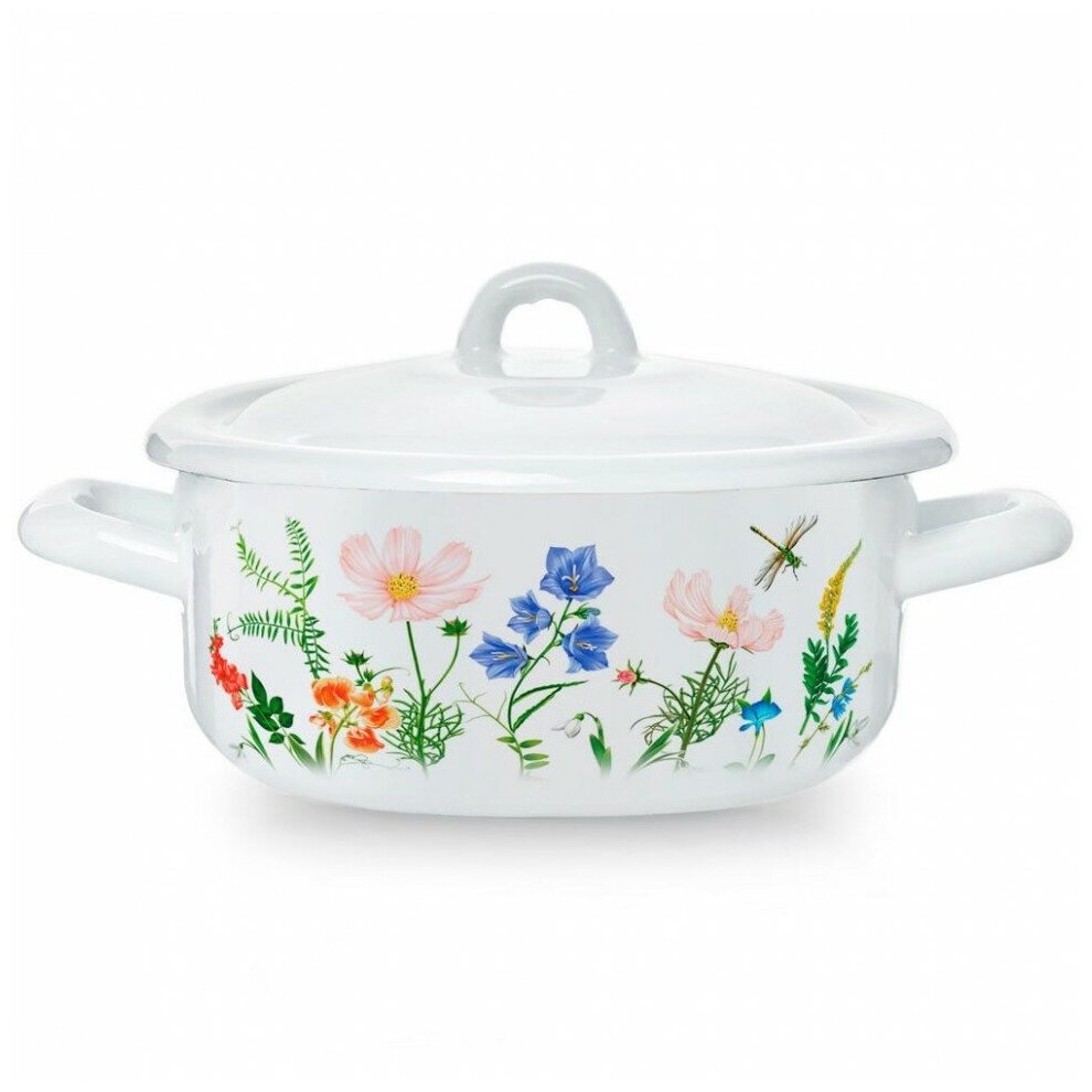 фото Кастрюля "Луговые цветы" цилиндрическая 1.45 л