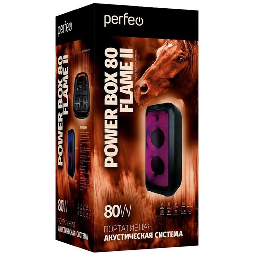 Perfeo ПАС “Power Box 80 Flame II” 80BT, 2 б/п микрофона