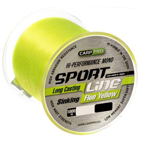 фото Леска carp pro sport line fluo yellow 1000м 0.235мм