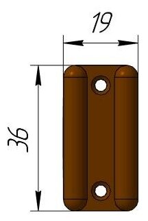 Подпятник мебельный ( ножка, накладка защитная ) Albex 36х19х5 мм, коричневый, 40 штук - фотография № 1