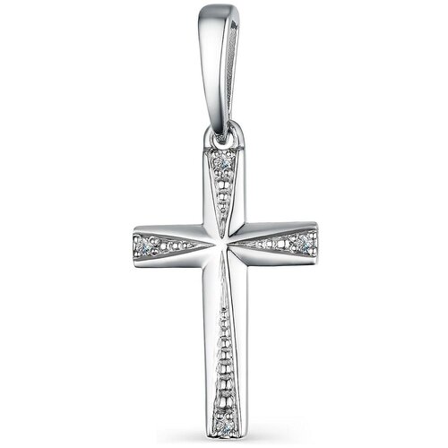 Алькор Крестик из белого золота с бриллиантом 33877-200