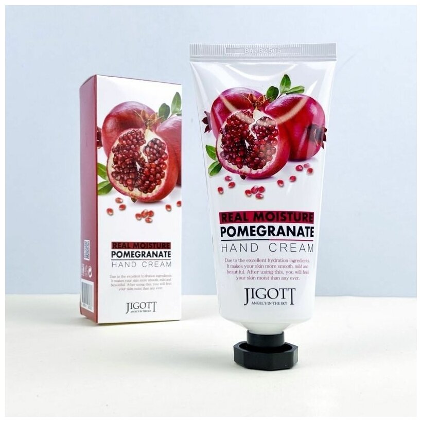 Jigott Крем для рук от морщин антивозрастной с экстрактом граната 100 мл Real Moisture Pomegranate Hand Cream / Омолаживающий крем с лифтинг эффектом для ухода за кожей Корея