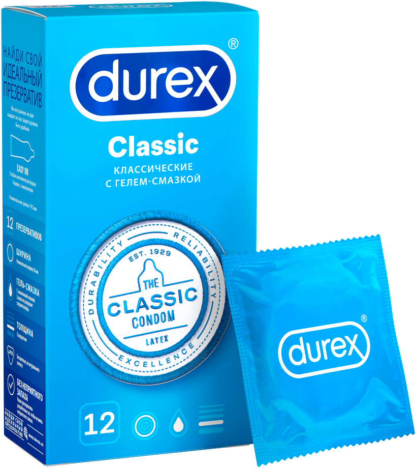 Презервативы Durex Classic классические 12 шт