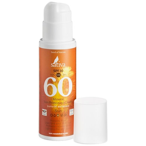 Крем Sativa Минеральный №60 SPF 30 sativa вв крем ухаживающий 66 rose beige spf 15 30 мл sativa sun