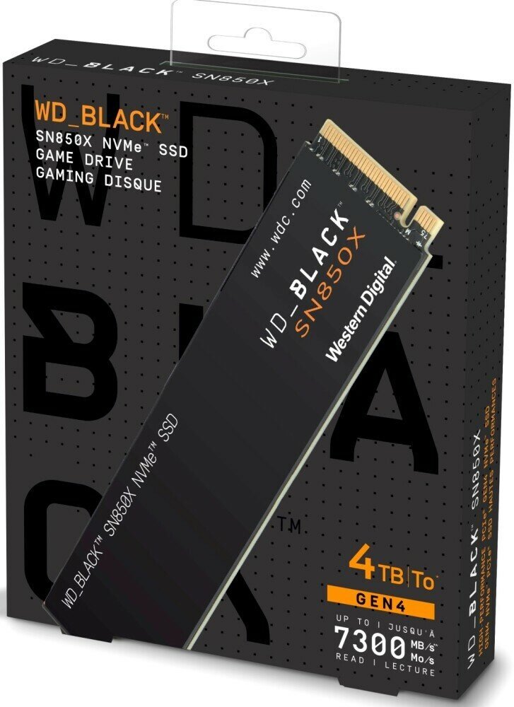Твердотельный накопитель SSD WD_Black SN850X 4TB, M.2 2280, NVMe, PCIe 4.0x4 — фото 1