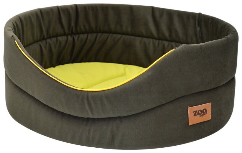 Лежак для собак и кошек ZOOexpress Ампир №2, 43х30х16 см, оливковый/зеленый