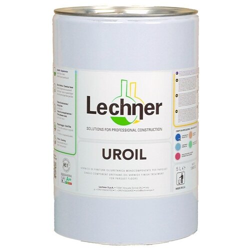Лак для паркета Lechner Uroil алкидно-уретановый полуматовый 5 л