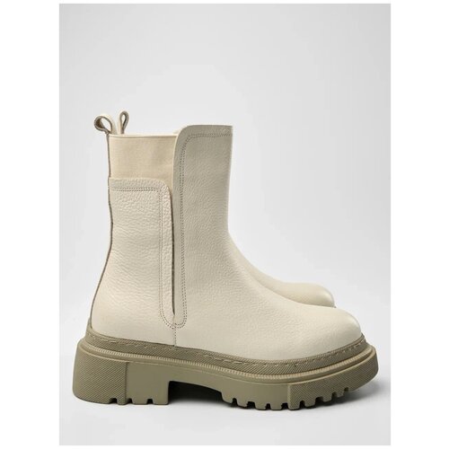 фото Ботинки челси , демисезонные,натуральная кожа, размер 39, белый турция