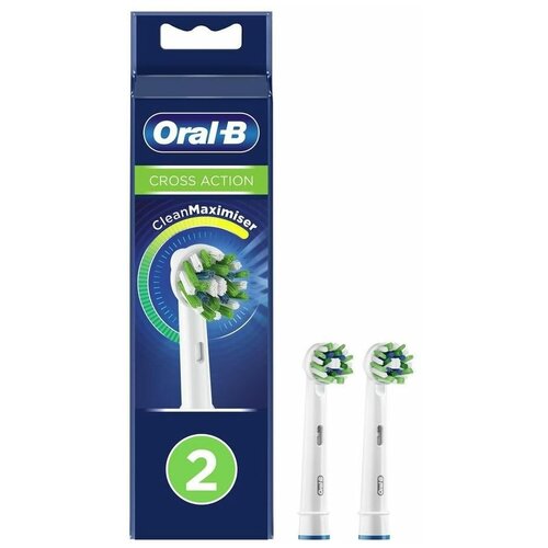 Набор сменных насадкок Oral-B CrossAction EB50RB, 2 шт [80347918] насадка для зубных щеток oral b crossaction eb50rb 6 6 шт