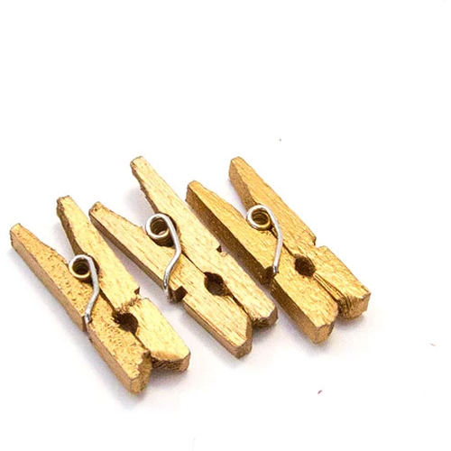 Прищепки-мини деревянные Complement L-2,5см декоративные золотые уп/50шт