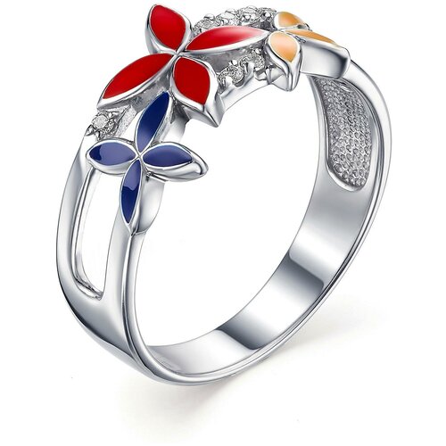 фото Алькор кольцо с 9 фианитами из серебра 01-1394-эм86-00, размер 16.5