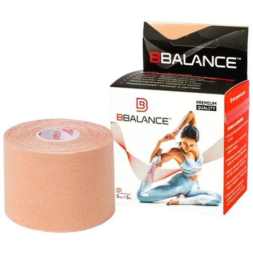 фото Кинезио тейп bbalance bbtape 5см x 5м, бежевый