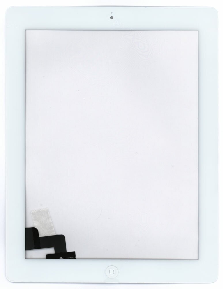 Сенсорное стекло (тачскрин) для iPad 2 (A1395, A1396, A1397) белое с кнопкой OEM