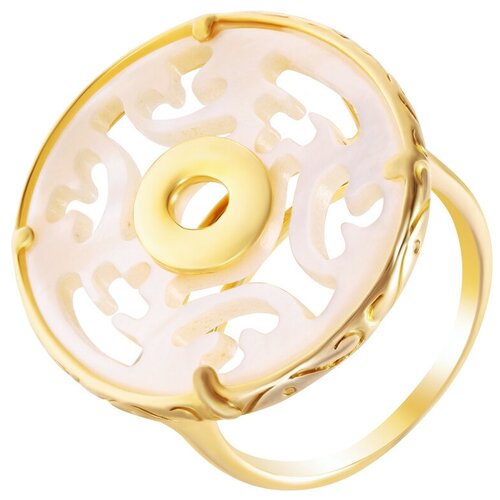 фото Element47 широкое ювелирное кольцо из серебра 925 пробы с перламутром sr1656_ko_sh_001_yg, размер 18