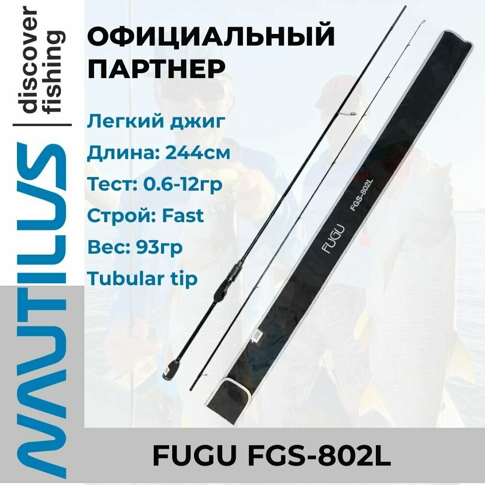 Спиннинг Nautilus Fugu FGS-802L 244см 0.6-12гр