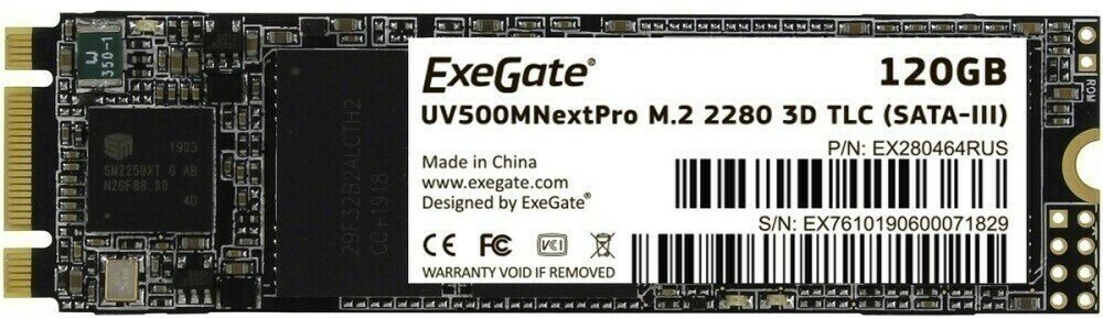 Накопитель SSD 120Gb ExeGate NextPro M.2 (UV500TS120) (EX280464RUS)