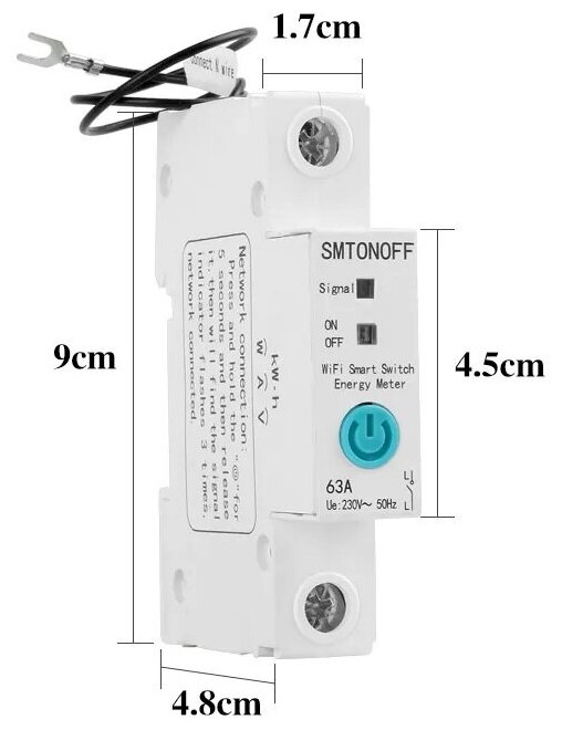 Выключатель счётчик на din рейку wi fi умный дом 63 А автомат работает под Алиса Яндекс